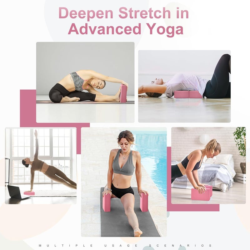 Corsiampoo Yoga Blocks, 9x6x4 Inches, Supportive Eva Foam Blocks, Sturdy Non Slip Yoga Block for Pilates Meditation, Stretching and Toning, Yoga Accessories - Image 5